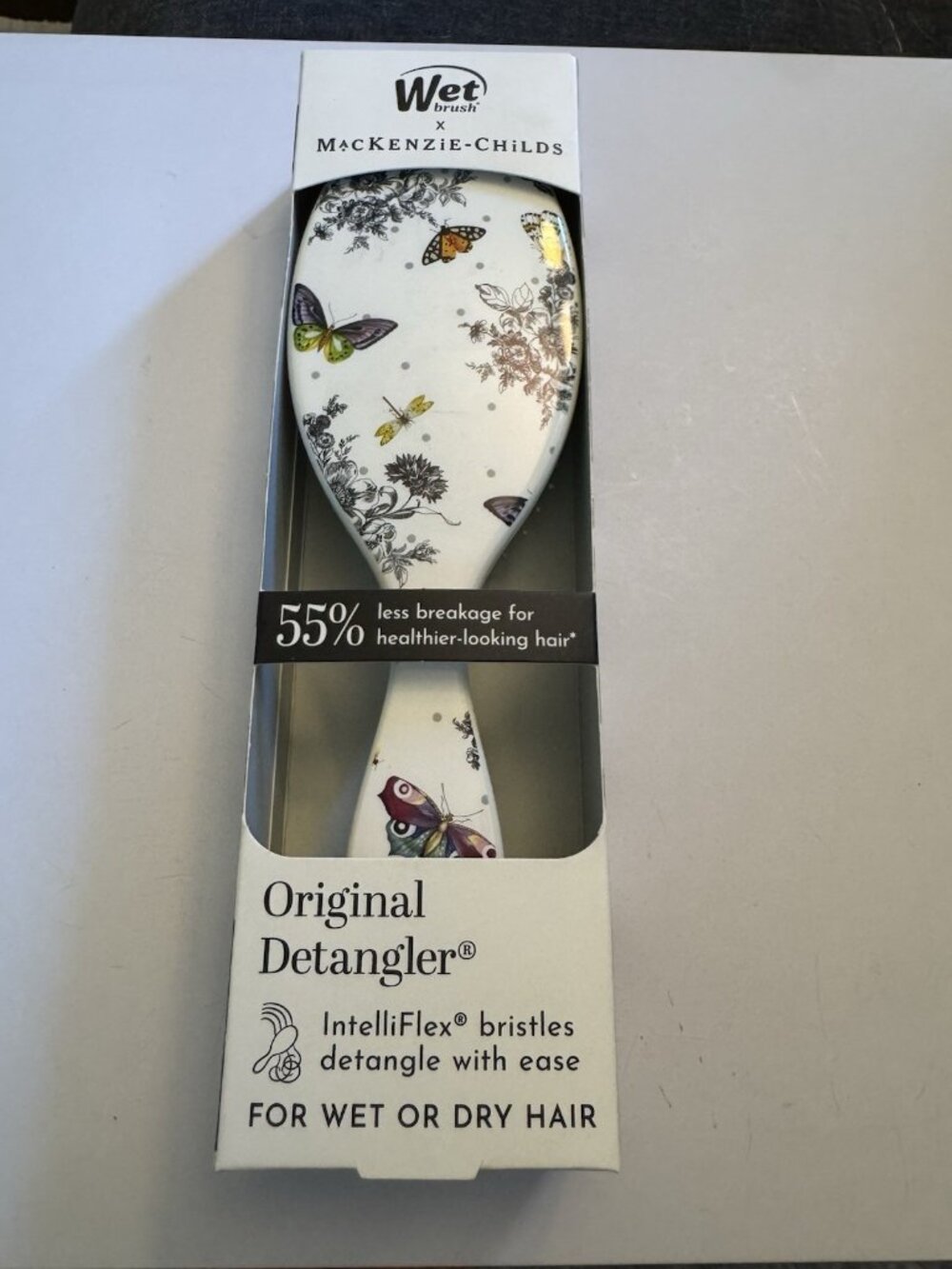 Wet Brush x MacKenzie Childs Detangler Hair Brush Butterfly Toile CS3